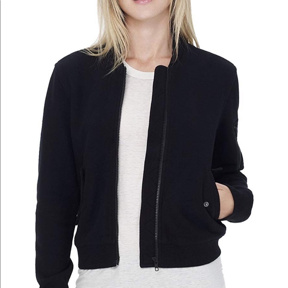 James Perse Brushed Fleece Bomber Jacket